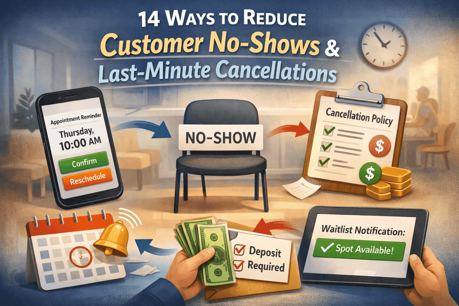 14 Ways to Reduce Customer No-Shows and Last-Minute Cancellations